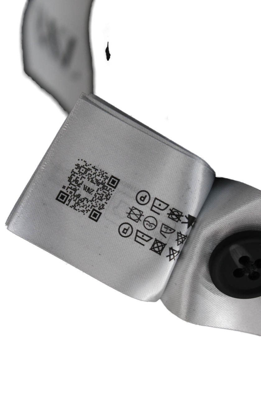 Zara Mens Collared Solid Black Button Front Long … - image 5