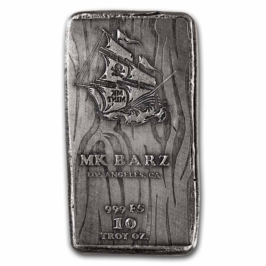 10 oz Hand Poured Silver Bar - Pirate Ship | eBay