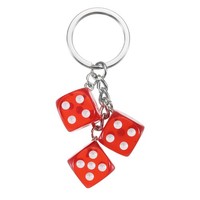 FüR Lucky Dice SchlüSselanhäNger, WüRfel-AnhäNger Mit 3 AnhäNgern, Rot