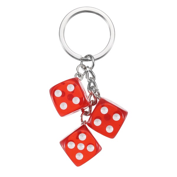 FüR Lucky Dice SchlüSselanhäNger, WüRfel-AnhäNger Mit 3 AnhäNgern, Rot-image