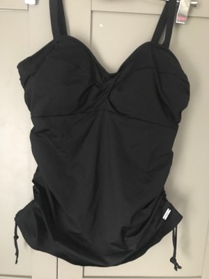 Fantasie Versailles Tankini Top Black Ruched Underwired Bra Adjust 5751 UK34D