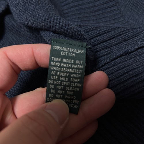 Rodd Gunn Sweater Men Extra Large Navy Quarter Zip Pullover Ribbed Knit - Picture 9 of 13