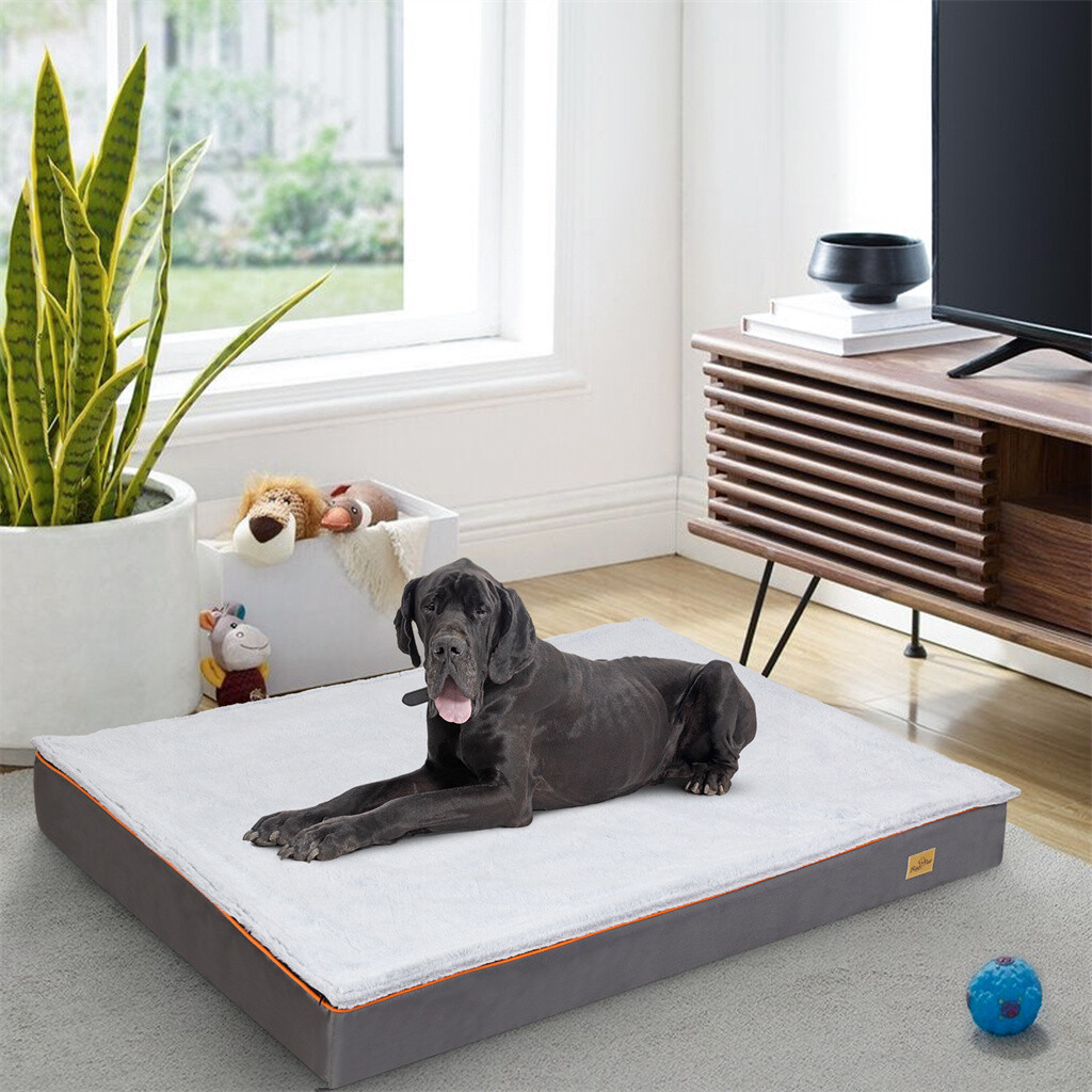 Hundebett XXL Hundesofa Orthopädische Hundematratze Grau Haustierbett Waschbar