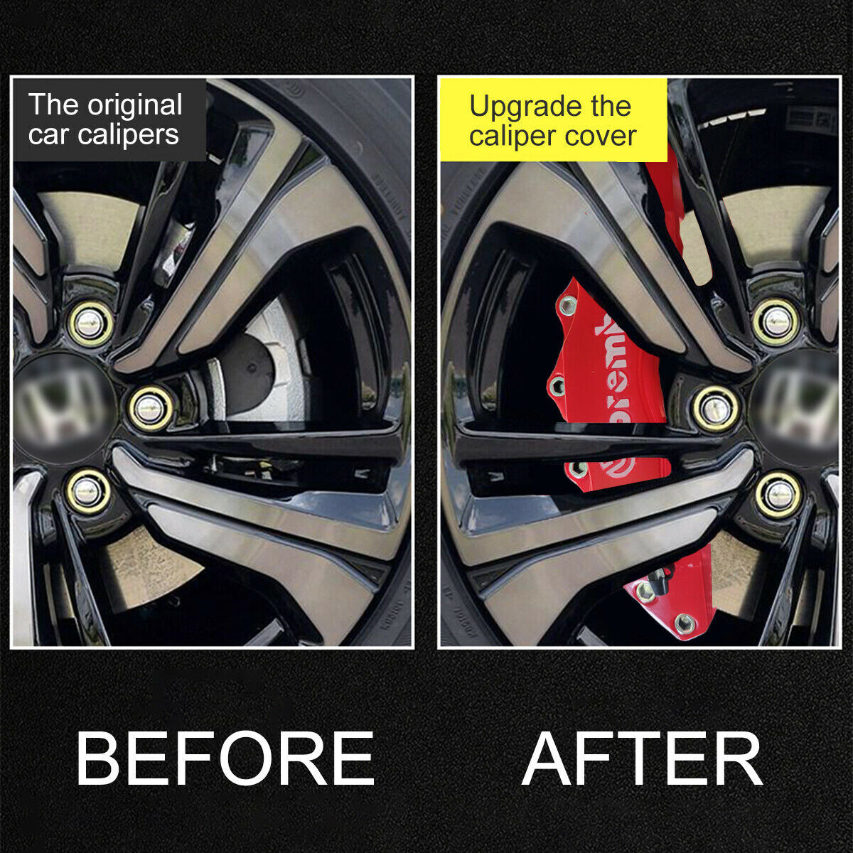 4PCS Red Car Universal Disc Brake Caliper Covers Front+Rear Car Brake Accessorie