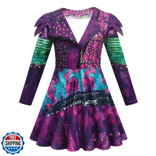 WYYXYB Niñas Mal Disfraz Cumpleaños Fiesta Vestido Halloween Descendientes Juegos con disfraces O