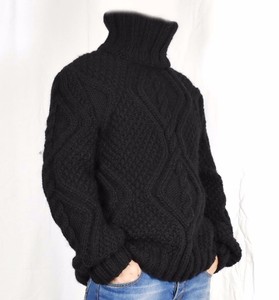 mens thick wool turtleneck sweater