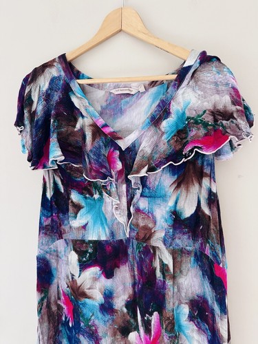 Maxi Vestido Suave Alrededor Para Mujer Sueños Italianos Talla XL Niveles Floral Modesto - Imagen 2 de 9