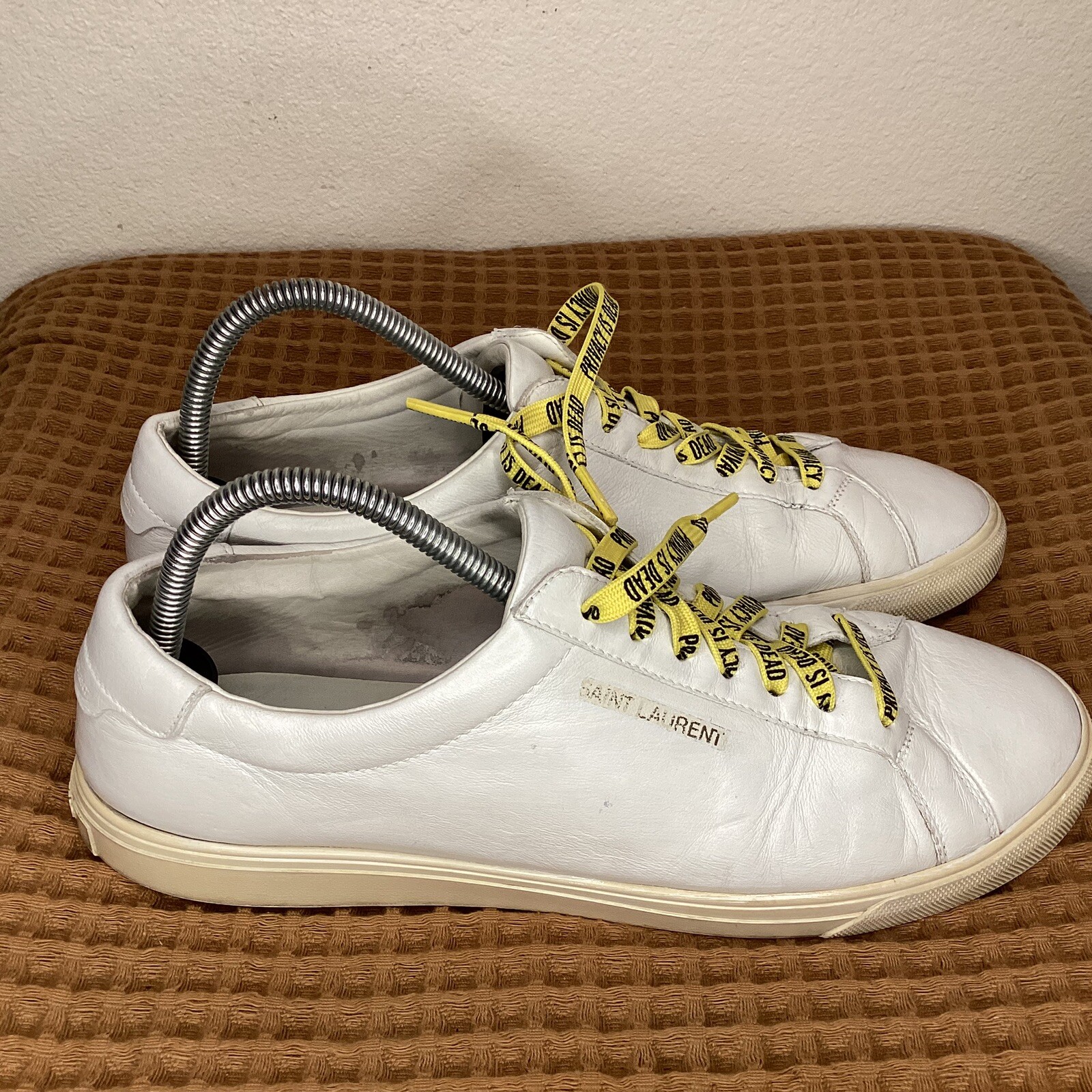 Sneakers basse SAINT LAURENT YSL Andy CLASSIC da uomo taglia 43 US 10 in pelle bianca