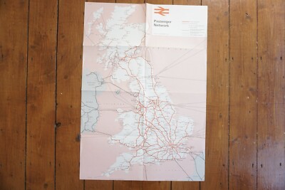 Sept 1967  British Rail Passenger Network Railway Map Eastern Region VGC