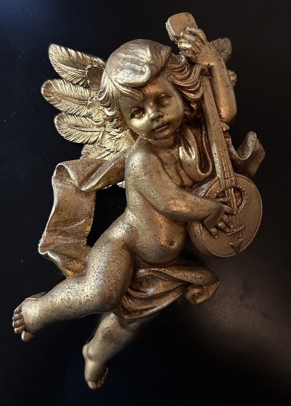 Vintage Simonetti Gold Cherub 565 Depose Italy 1984 Angel Cupid 7.5 x 6 x 2.5 in