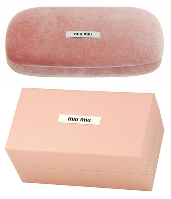 Authentic Miu Miu Sunglasses Pink Box with Ribbon Brand New Miu Miu Authentic Pink Velvet Hard Sunglasses  main image 3