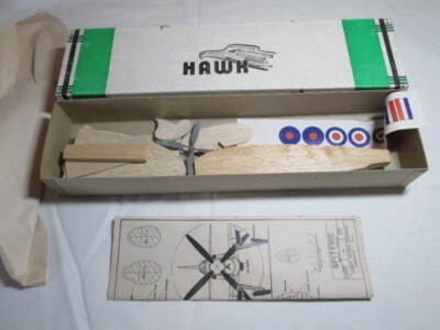 Vintage 1967 Hawk Spitfire 1/72 Wood Model 81 Airplane Kit ~ NOS In Box ~ US8#91