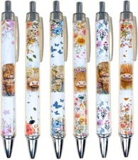 YJ PREMIUMS 6PC Highland Cow Pens Set | 1 Count (Pack of 6), Multicolor 