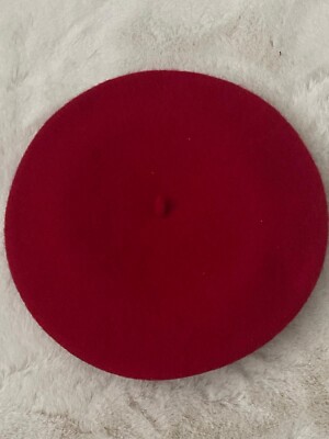 Flora Super Damen Barett Mütze Größe 27,5 cm Durchmesser,Farbe:Rot, Wolle