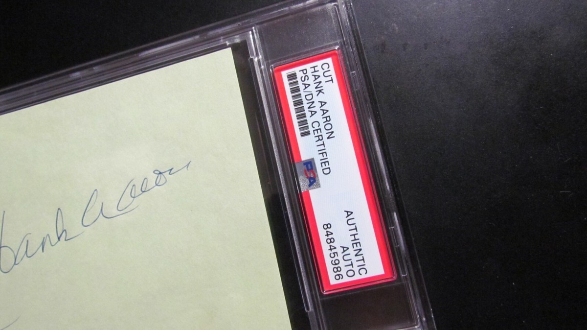 Hank Aaron Signed Cut PSA/DNA Certified Authentic Encapsulated | eBay
