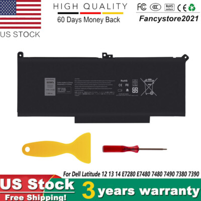   F3YGT DM3WC Battery For Dell Latitude 12 13 14 E7280 E7480 7480 7490 7380 7390