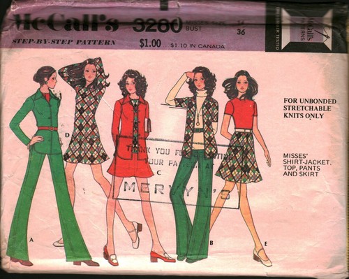 3280 Vintage McCalls SEWING Pattern Misses Shirt Jacket Top Pants Skirt OOP Sew