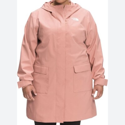 The North Face Plus Sz 2X Women City Breeze Rain Parka Rose Down Light Pink NWT