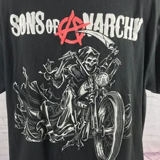 Sons of Anarchy Shirt Men XL Black Graphic Tee Motorcycle Reaper Road Gear