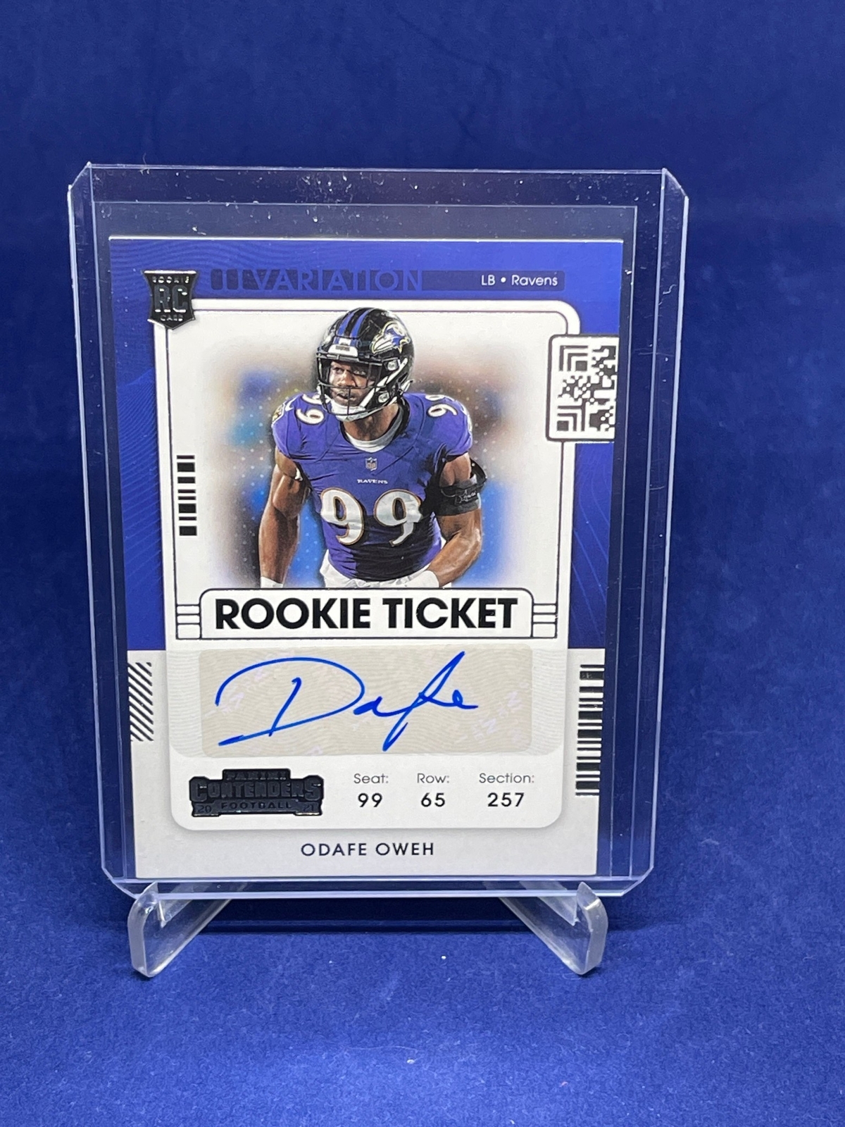 ODAFE OWEH 2021 PANINI CONTENDERS ROOKIE TICKET AUTO VARIATION SP RC #159