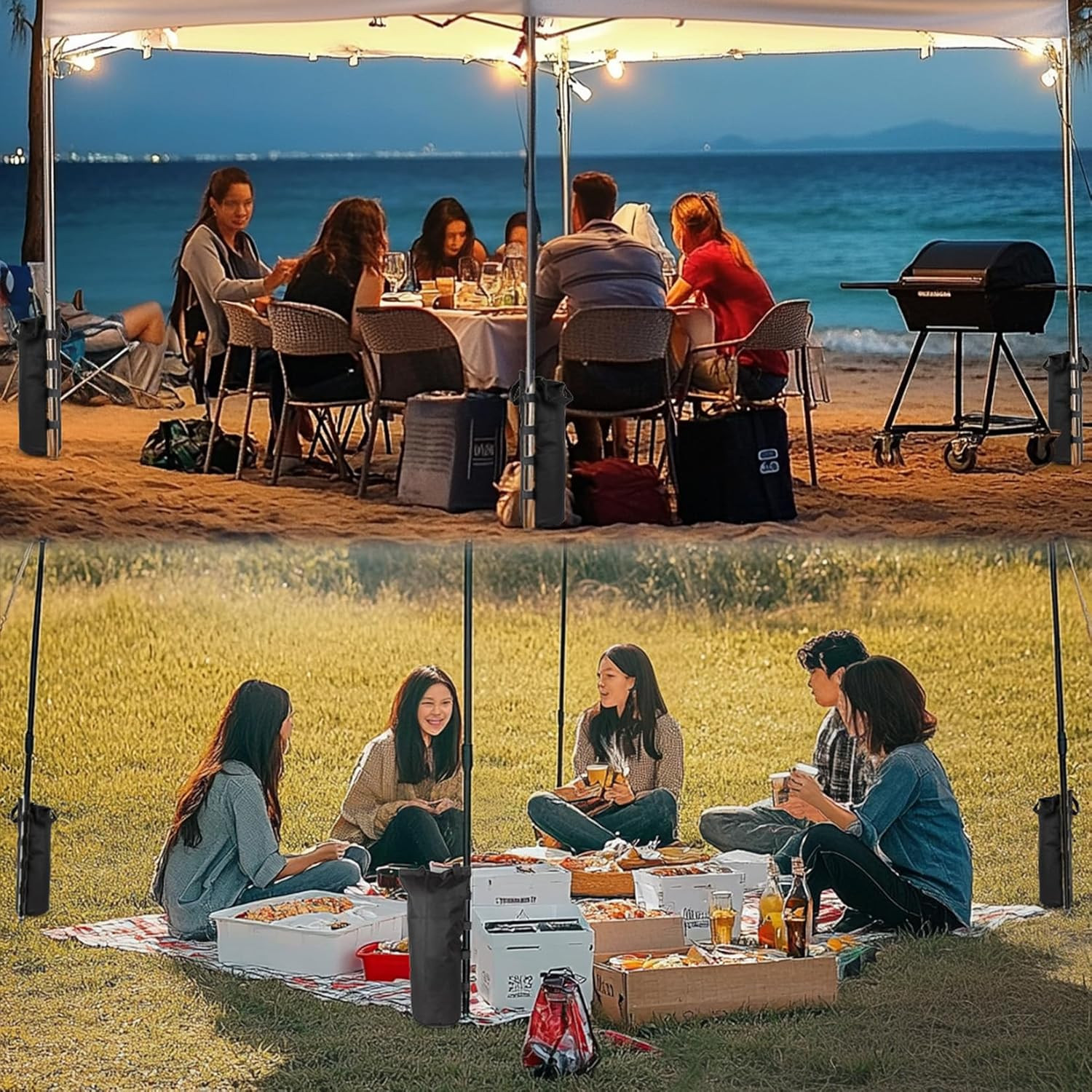 2PACK Canopy Weight Bags - 54 LBS Load Capacity Sand Bags for Canopy Tent Legs,