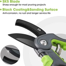 8" Professional Anvil Pruning Shear Gardening Hand Pruner SK5 Steel Sharp Blades