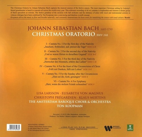 WEIHNACHTSORATORIUM-KOOPMAN,T./LARSSON/VON MAGNUS/PREGARDIEN/3 VINYL LP NEW! - Picture 2 of 2