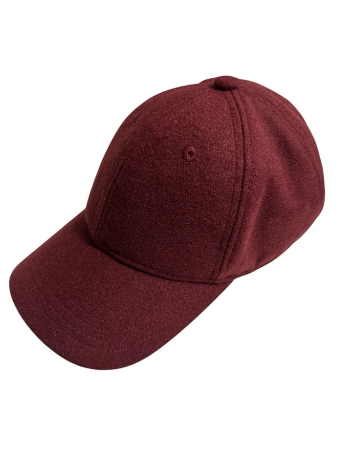 Boné de beisebol Brandy Melville lã couro com alças sistema operacional marrom vermelho - Imagem 2 de 4