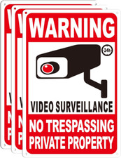 3-Pack Smile You'Re on Camera Signs 8"X12" Rust Free Aluminum Video Surveillance