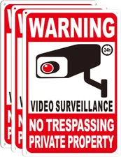 3-Pack Smile You'Re on Camera Signs 8"X12" Rust Free Aluminum Video Surveillance