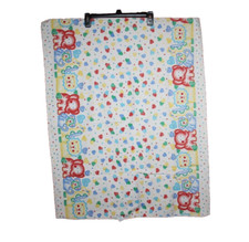 VTG Riegel Baby Flannel Receiving Blanket 30"x40" Lion Giraffe Monkey Elephant