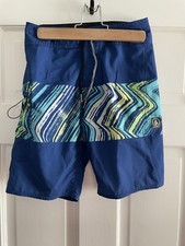Volcom Swim Mod Tech Boys Size 25 10 Board Shorts Swimsuit Green Blue