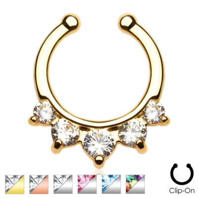 Nasenpiercing Nasenring Fake Piercing Septum Helix Kugeln Zirkonia Kristalle
