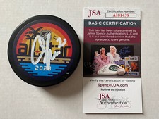 GOLDEN KNIGHTS CHANDLER STEPHENSON SIGNED 2023 ALL-STAR LOGO PUCK JSA AI81439