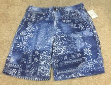 Polo Ralph Lauren Mens Relaxed Fit Paisley Floral Print Shorts 32 Rare Sample