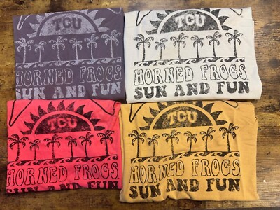 TCU Horned Frogs Womens SUN and FUN T Shirts Blue84 NCAA New Free Shipping SALE