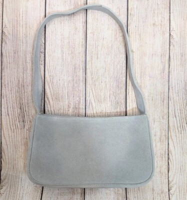 brandy melville mini suede backpack Brandy Melville Women's Gray/Blue Suede 100% Cow Leather Shoulder Purse Bag