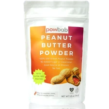 powbab Peanut Butter Powder Unsweetened, No Sugar-100% USA Organic Peanuts 5.5oz