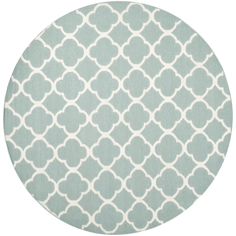 SAFAVIEH Dhurries DHU627A Handwoven Blue / Ivory Rug - Image 4 of 4