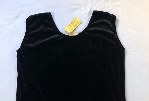 VTG 2002 Caroline Womens One Piece Bodysuit One Size Black Velour Sleeveless NWT - Picture 6 of 14
