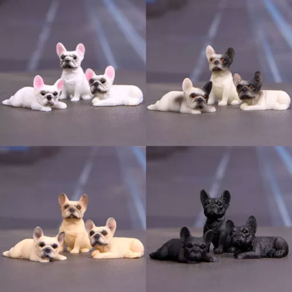 1:12 Dollhouse Miniatures French Bulldog Dog Pet Accessories Model Ornaments