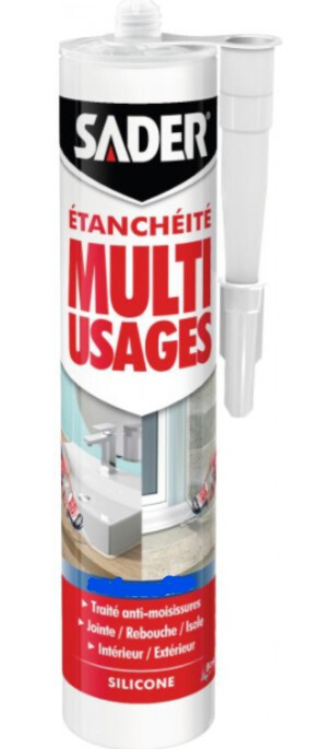 Mastic Silicone Bianco Guarnizione Giunto Multi Uso 280ml Sader
