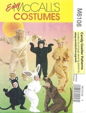 McCall's M6106 EASY Animal Jumpsuit Costumes - KIDS ADULTS Pattern CHOOSE SIZE