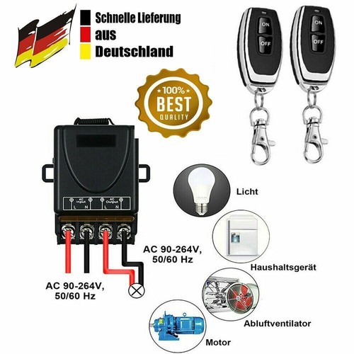 220V 433Mhz Funk Empfänger Relais Schalter Funkfernsteuerung Mit 3 Funksender - Bild 8 von 17