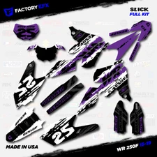 White & Purple Slick Racing Graphics Kit fits Yamaha 15-19 WR250F WR 250F Decals