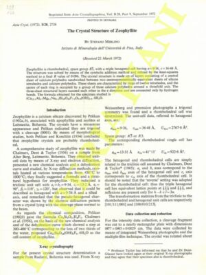 MERLINO Stefano - The Crystal Structure of Zeophyllite.