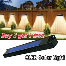 LED Solar Power Fence Lights Deck Door Wall Stair Step Outdoor Garden Decor Lamp