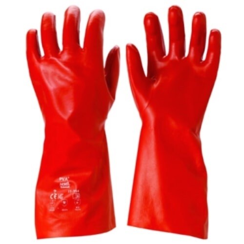 Edmont Ansell PVA Red Safety Gloves 15554 Size 9 Chemical Resistant
