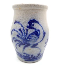 Wisconsin Pottery Rooster Chicken Crock Jar Vase 7 inch Salt Glazed 1994 MEL