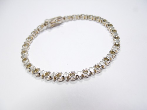 7" INCHES CZ's TENNIS SINGLE STRAND BRACELET STERLING 925 SILVER - Picture 11 of 15